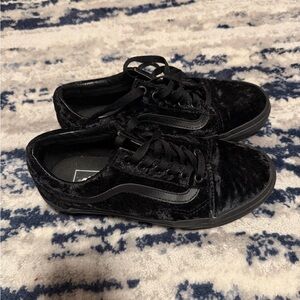 Vans Black Velvet Sneakers size 7.5